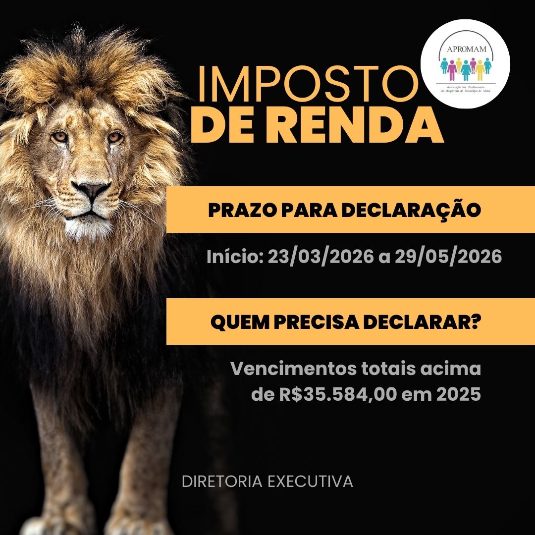 Leia mais sobre o artigo APROMAM informa – IMPOSTO DE RENDA 2026
