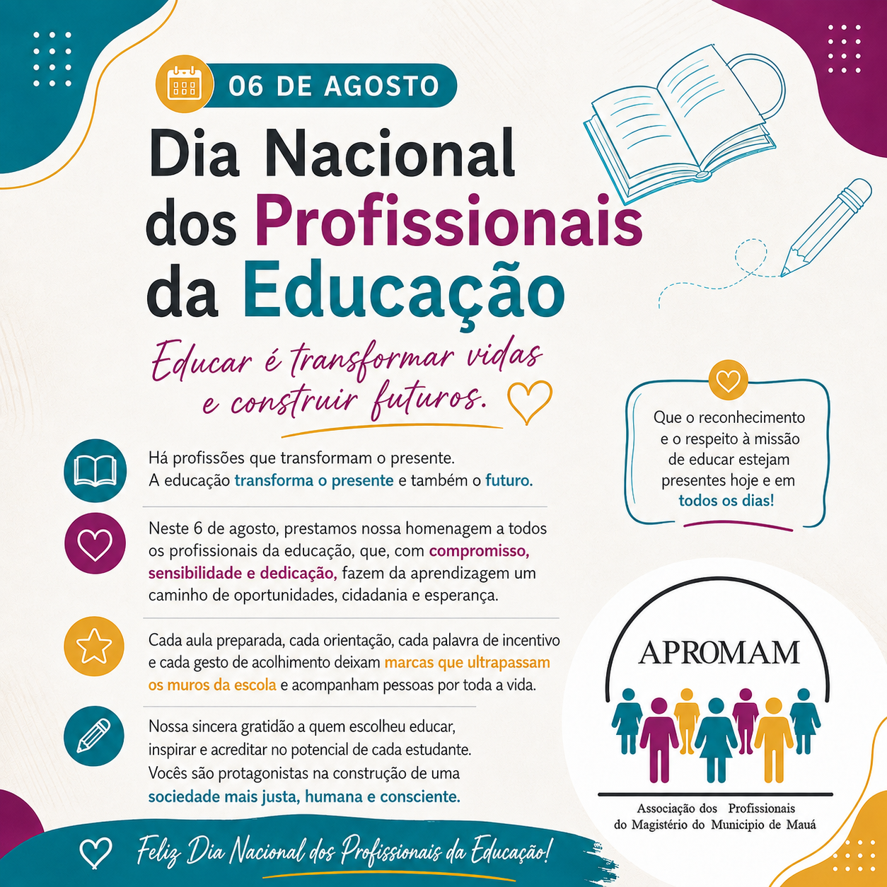 Leia mais sobre o artigo 6 de agosto – Dia Nacional dos Profissionais da Educação